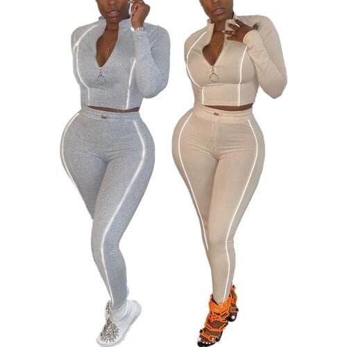 3 Colors Women Long Sleeve Trouser Suit Female Ladies Solid Color V-neck Sports Set Casual High Waist Tight Exercise Sets