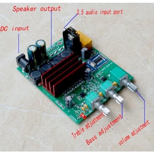 KYYSLB 50W*2 4.2 Bluetooth Amplifier Board TPA3116D2 DC12-24V 2.0 Channel Digital Power Amplifier Board with Preamp 2 NE5532