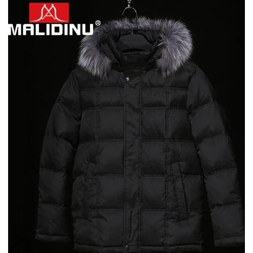 MALIDINU 2020 New Down Jacket Men Brand 70% White Duck Down Winter Coat Thicken Down Coat Parka Fox Fur Collar Free Shipping