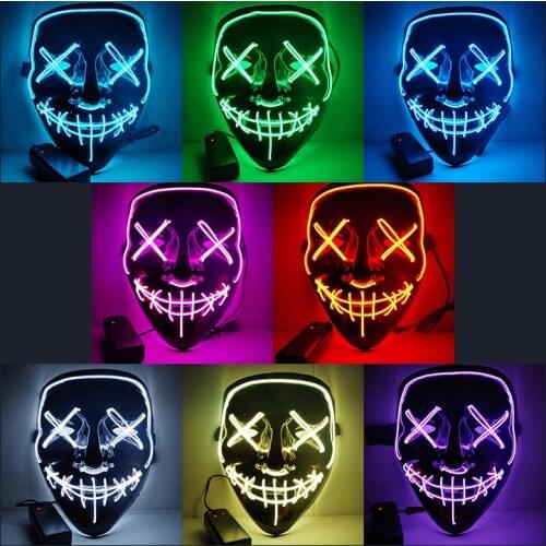 Halloween Mask LED Light Up Party Masks The Purge Election Year Great Funny Masks Festival Cosplay Costume Glow In Dark