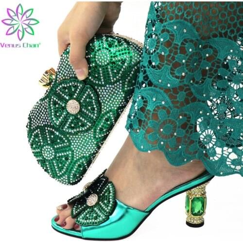 Fashion Shoe and Matching Bag for Nigeria Party Italian High Heels Autumn Slipper for Wedding African Women Shoes and Bag SeT