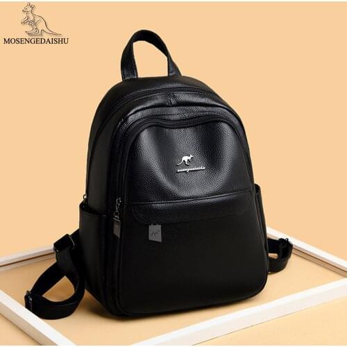 Fashion Letter Design Womens Backpack Soild Color Designer High Quality PU Leather Ladies Backpack 2021 New Women Travel Bags