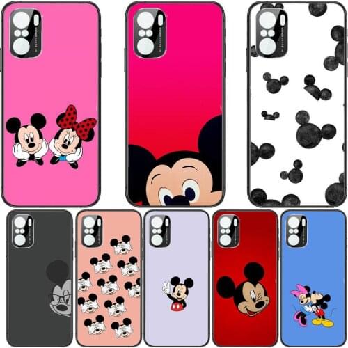 Disney cute mickey mouse stitch soft Phone Case For xiaomi redmi POCO F1 F2 F3 X3 Pro M3 9C 10T Lite NFC Anime Black Cover Silic