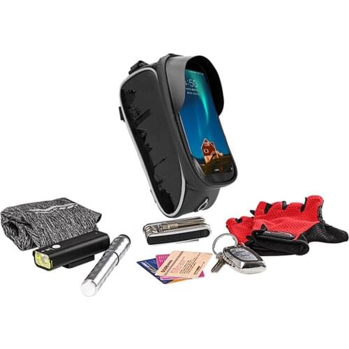 Wheel Up New Bike Bag Frame Front Top Tube Cycling Bag Waterproof 6.6in Phone Case Touchscreen Bag MTB Pack Bicycle Accessories