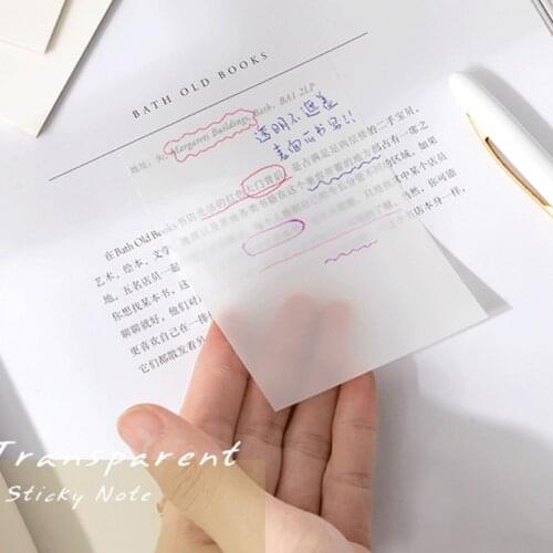 NEW Arrival Transparent 50 Sheets Waterproof ROSYPOSY Memo Sticky Note Paper Daily To Do It Notepad Paperlaria Stationery
