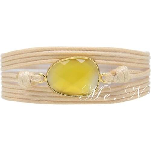 New Bohemia Bracelet Vintage Non-leather Wrap Bracelet Semi Precious Stone Bracelet Dropshipping