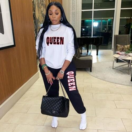 Ueteey New Two-piece Casual Letter Print Tracksuit Women Pant Set