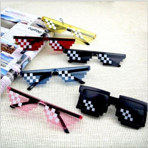 Mosaic Glasses Sunglasses Men Women Thug Life 8 Bit Coding Pixel Trendy Cool Super Glasses Party Funny Vintage Shades Eyewear