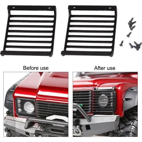 RCTOYFUN 2pcs Black Headlight Metal Grille Protective Crawler Kit With Screws DIY Remodel Accessories For 1/10 RC Traxxas TRX-4