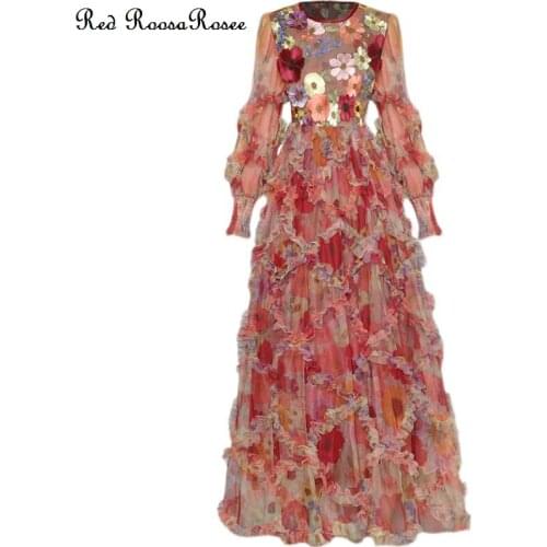 Red RoosaRosee Long Dresses