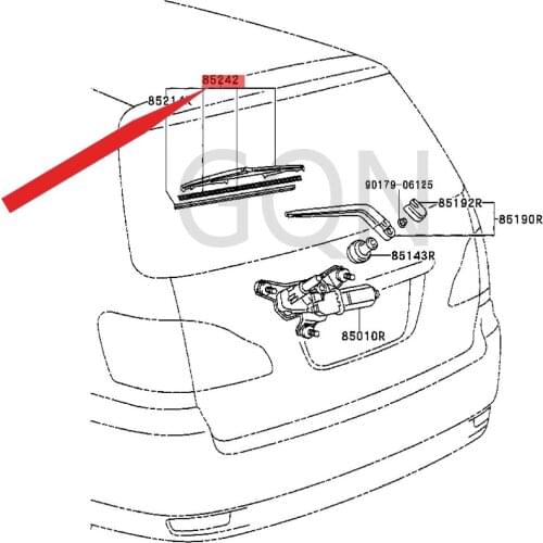 Rear wiper wiper blade 1999-Toy ota FUN CAR GOY ARI SPO RTE EST IM AT Rear wiper blade Front right front wiper arm wiper
