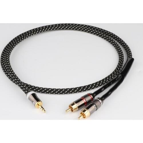 Canare 3.5mm to 2RCA Audio Auxiliary Adapter Stereo 3.5 mm wire AUX RCA Cable Y Cord for Smartphone Speakers Tablet