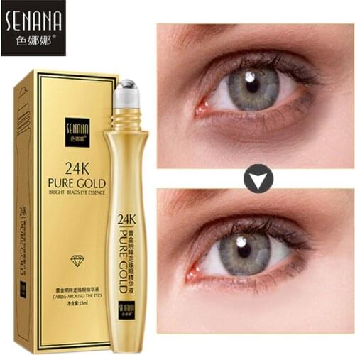 SENANA Eye Serum 24K Gold Anti wrinkle Anti-Aging Roll-on Essence Remove Puffiness Dark Circles Moisturizing Firming Eye Care