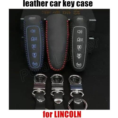 Only Red factory price Hand sewing DIY car key case cover car styling Genuine quality leather fit for FORD CLASSIC FOCUS FIESTA