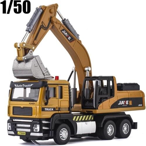 High Simulation 1:50 Alloy Engineering Excavator Model Dump Truck Excavator Toy Rotary Excavator Kids Toys Free Shipping