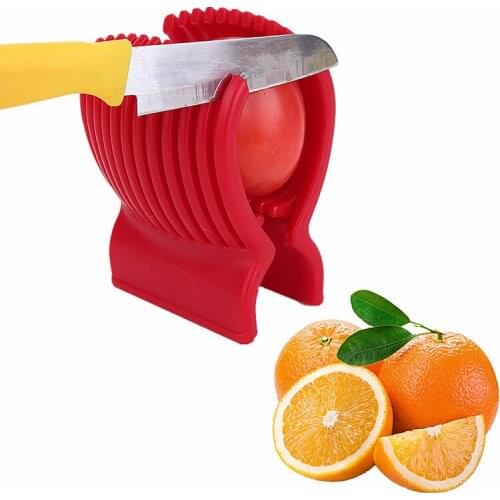 1PC Multipurpose Handheld Tomato Slicer Lemon Cutter Onion Holder Food Tongs Easy Slicing Guide Fruit Vegetable Tools OK 0504