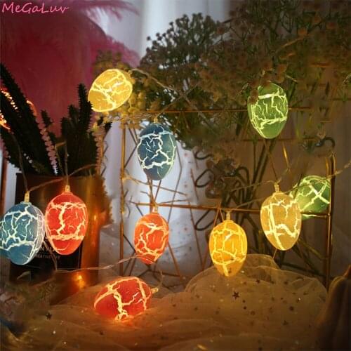 10Pcs Easter Eggs 1.5m LED String Light Easter Pecoration For Home Outdoor Glowing Fairy Lights Garland Wedding Party Supplies