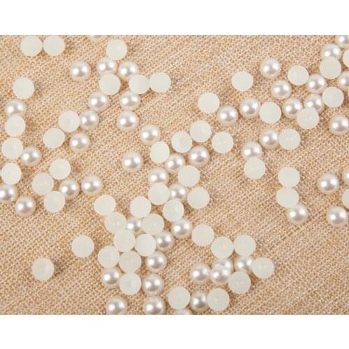 10000pcs White Ivory Half Round Pearl Bead Craft Cabochon Scrapbook Decoration Flatback Nail Art Garment Beads DIY