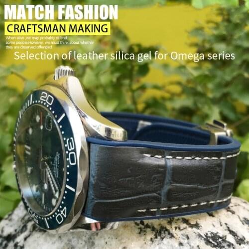 19mm 20mm Rubber Silicone Watch Strap Upgrade Buckle Watchband for Omega Seamaster 300 Speedmaster DE VILLE Planet Ocean Watch