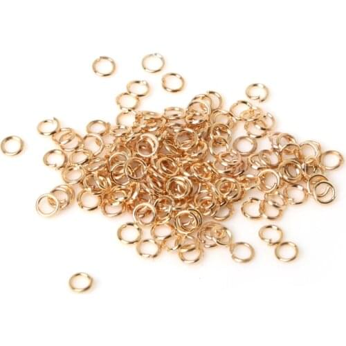 190-1100Pcs/lot 0.5x3mm/0.5x5mm/0.8x7mm Rose Gold Plated Jump Rings Single& Loop Open Split Rings for Jewelry Findings Connector