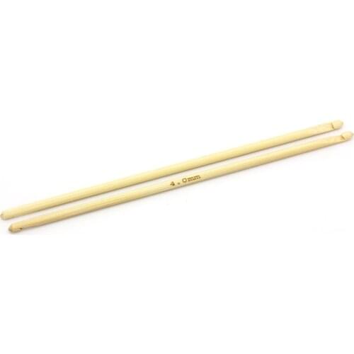 4mm/5mm/6mm Natural Bamboo Afghan Tunisian Double Ended Crochet Hook Needles 16cm long For DIY Crafts Knitting Tools, 5 PCs