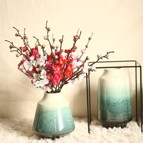 5pcs/lot Artificial Flower Single Plum Blossom Branch Chinese Style Decoration For New Year Home Decor Fake Flower