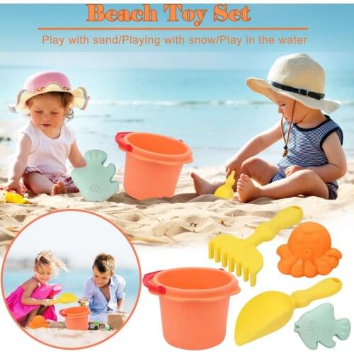 5 Piece Beach Toy Sand Set Sand Play Sandpit Toy Summer Outdoor Toy Beach Toy Children Sandglass Bucket Shovel Spade Tools