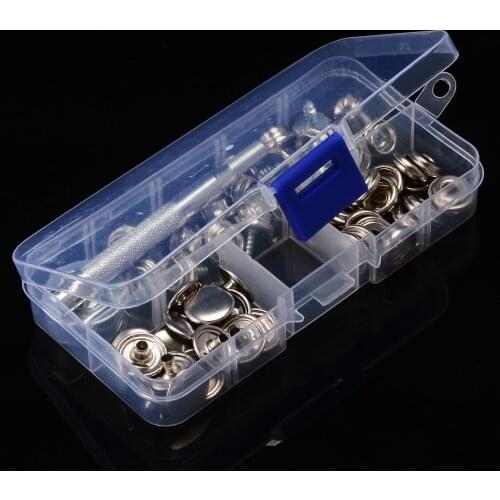 62pcs Iron Canvas Screw Snap Fasteners Press Stud Canvas Screw Snap Kit Boat Cover For Cars Hoods Leather Jackets Caravans