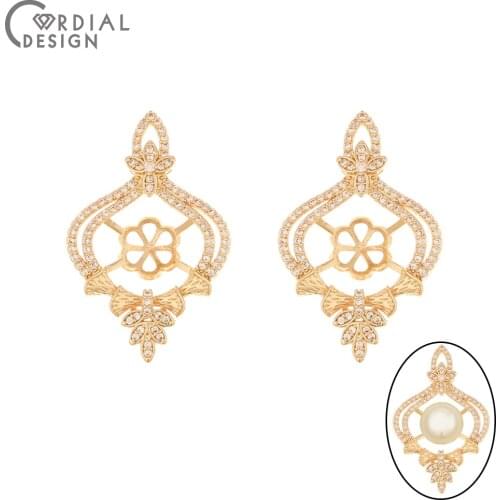 Cordial Design 20Pcs 22*34MM Jewelry Accessories/CZ Charms/Drop Shape/Hand Made/DIY Making/Blank Tray/Pendant For Necklaces