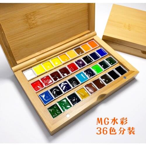 M.Graham Artist Watercolor Sub-package 36 Colors X 1.8ml With Bamboo Box