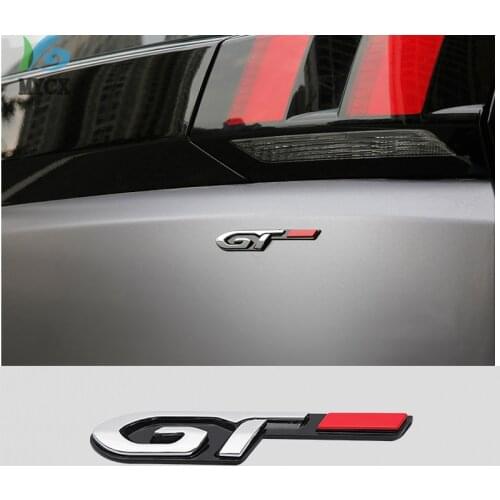 Car styling GT Logo Emblem Badge Decal Sticker Trim For Peugeot 206 307 406 407 207 208 308 508 2008 3008 5008 4008 6008 301 408