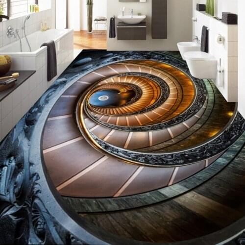 Free Shipping 3D floor painting custom self-adhesive high-quality waterproof lobby bedroom wallpaper studio bathroom mural