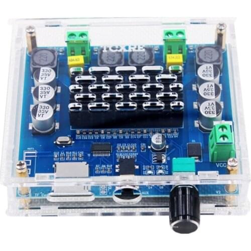 Wireless Bluetooth-compatible 5.0 TDA7498 100w+100w Digital Power amplifier Stereo Audio AMP amplificador Support TF Card AUX