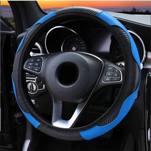 Car Steering Wheel Cover Skidproof Auto Steering- Wheel Cover Anti-Slip Embossing Leather Car-styling Covers Car Accessories