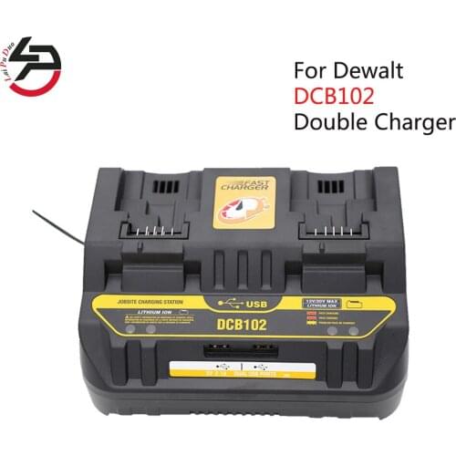 For Dewalt Tool Battery Li-ion Battery Double Charger USB Out 10.8V 12V 14.4V 18V 20V DCB102 DCB101 DCB200 DCB140 DCB105 DCB200