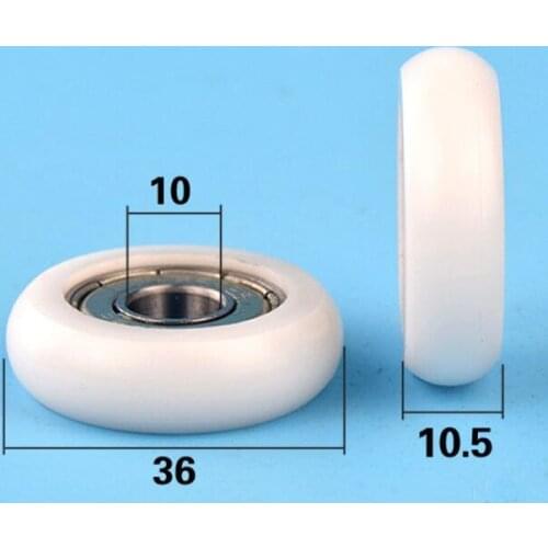 DuoWeiSi 10*36*10.5mm 6000 bearing pulley roller European standard aluminum profile track guide wheel bearing 79kg Inside 10mm