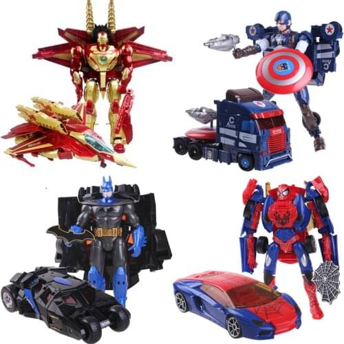 TAKARA TOMY Genuine Transformers Iron Man Spider-Man Captain America Action Figure Model Toys