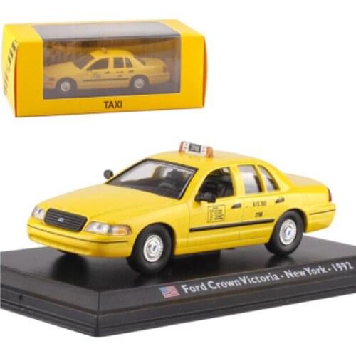 1:43 Scale Metal Alloy Yellow Color Classic NEWYORK 1992 Crown Victoria Taxi Car Model Diecast Vehicles Toys For Collection