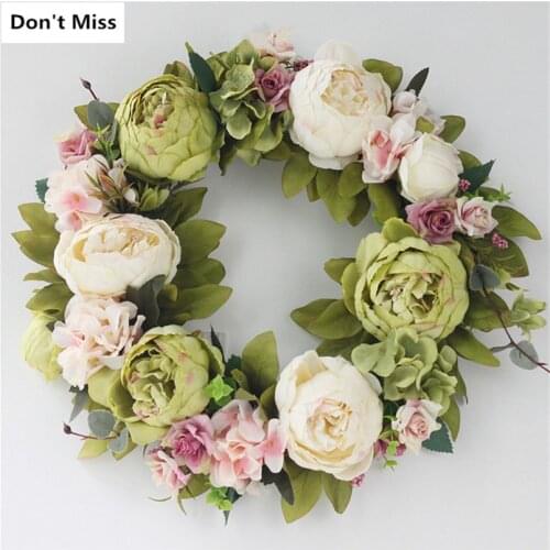 Peony Artificial Flowers Wreaths Door Perfect Quality Simulation Floral Garland for Wedding Decoration Home Party Decorazioni
