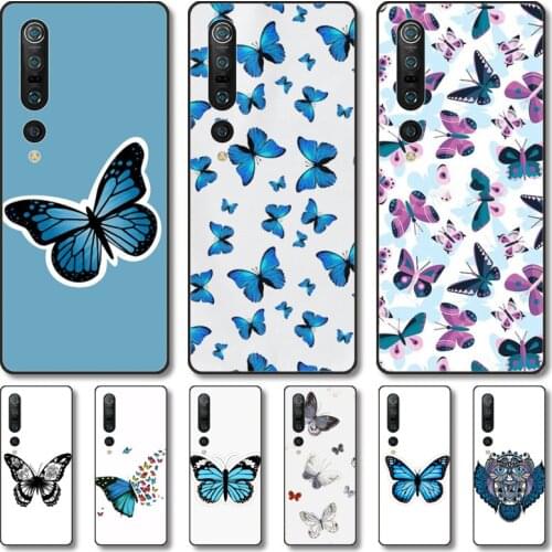 Beautiful butterfly Phone Case For Xiaomi MI 11 10 9 5g Lite Ultra Pro Note S Black Shell Cover