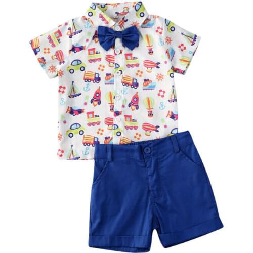 Citgeett Summer 1-6Years Toddler Baby Boy Outfits Tops Shirt Shorts Pants Gentleman Party Gentleman Suit Set
