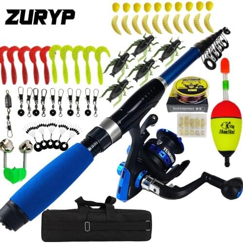 ZURYP 1.1-1.7,m Novice fishing gear set Childrens Fishing Tools suit Complete set of fishing rod and fishing reel accessories