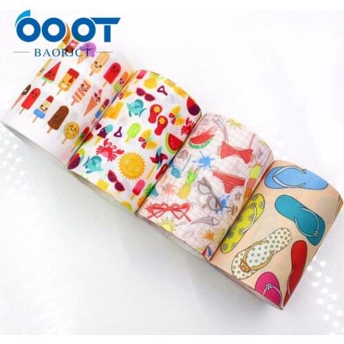 OOOT BAORJCT 177252 75mm 10yard/lot cartoon Ribbons Thermal transfer Printed grosgrain Wedding Accessories DIY handmade material