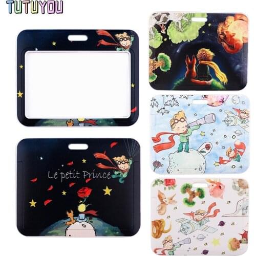 PC3126 Cartoon Prince And Fox Rose Lanyard Card ID Holder Car KeyChain ID Card Pass Gym Phone Badge Key Ring Holder Jewelry