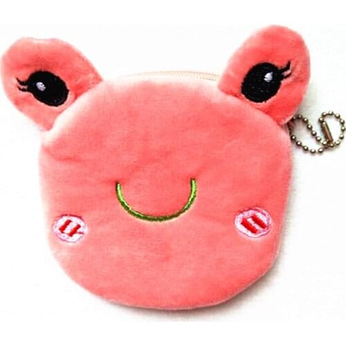 M044 Cartoon Lovely Owl Big Eyes Frog Plush Coin Purse Flat Small Bag Cloth Key Bag Girl Women Student Gift Wholesale