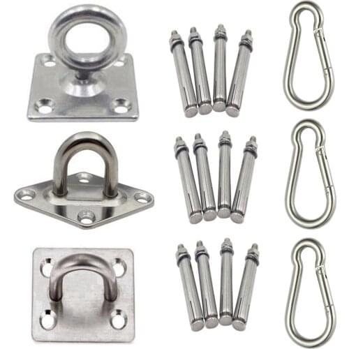 Stainless Steel Kid Swing Hanging Chair Chain Rope Carabiner Hook Buckle Camping Garden Easy Install Indoor Outdoor Heavy Duty