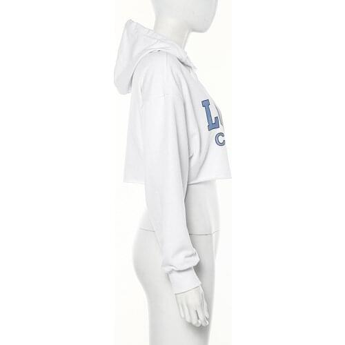 Custom print lgo new design girl crop tops woman jumpers hoodie sweater