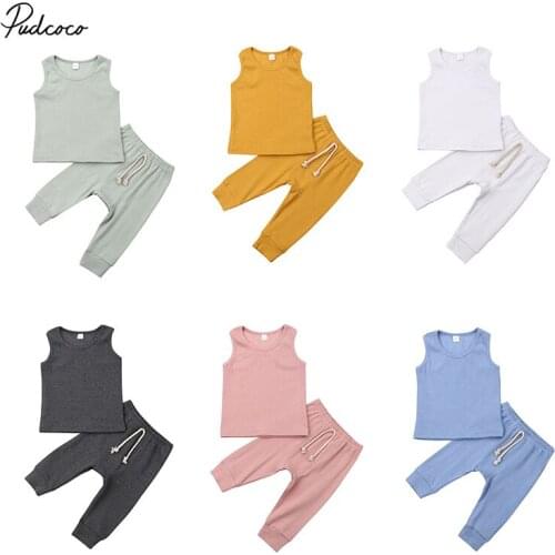 Pudcoco 0-24M 2Pcs Set Newborn Kid Baby Girl Summer Top T-shirt+Long Pants Outfit Set Clothes Toddler Clothing Set