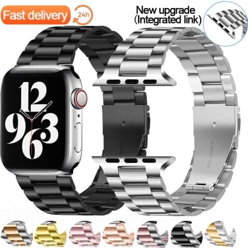 Stainless steel strap for Apple watch band 44 mm 40mm iWatch band 42mm 38 mm Metal Link bracelet for Apple watch series 6 5 4 se