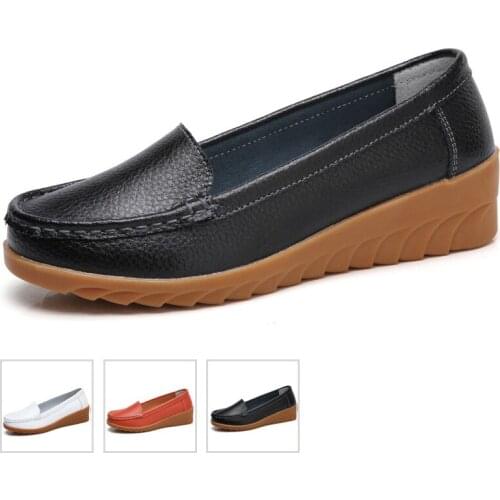 Luxury Female Casual Flat Ballet Women Loafers Shoes Flat Women Shoes Women Flats Genuine Leather Brand Shoes Zapatos de mujer
